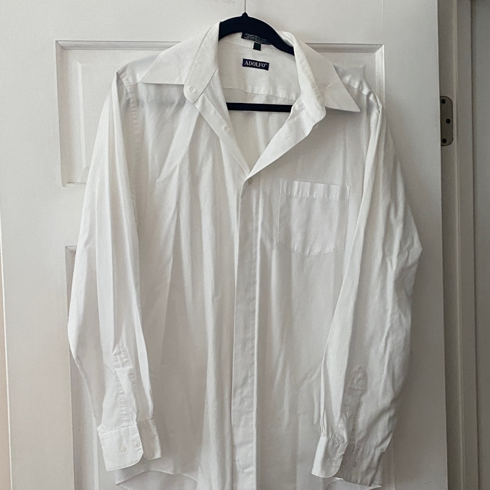 Adolfo Crisp White Men's Dress Shirt